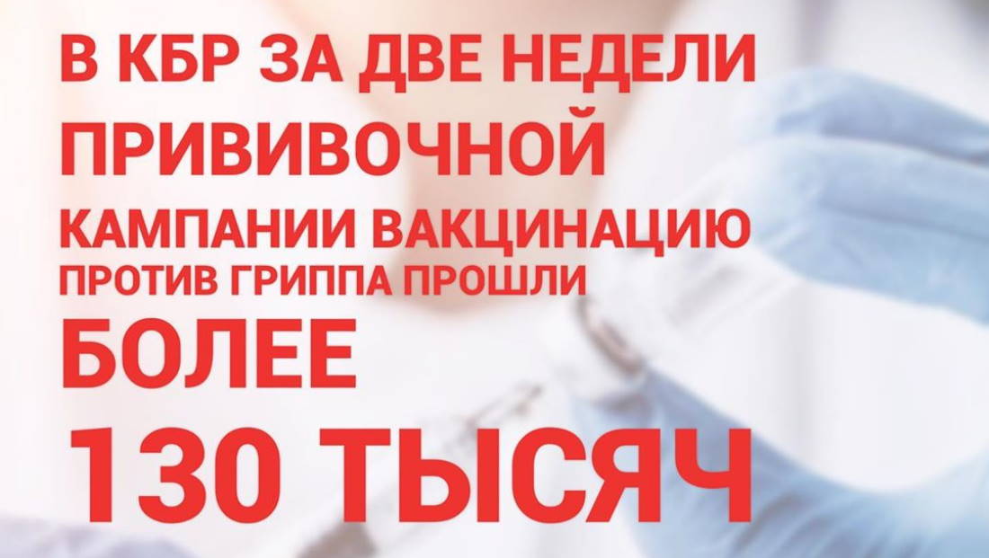 В КБР за две недели прививочной кампании вакцинацию против гриппа прошли более 130 тысяч человек